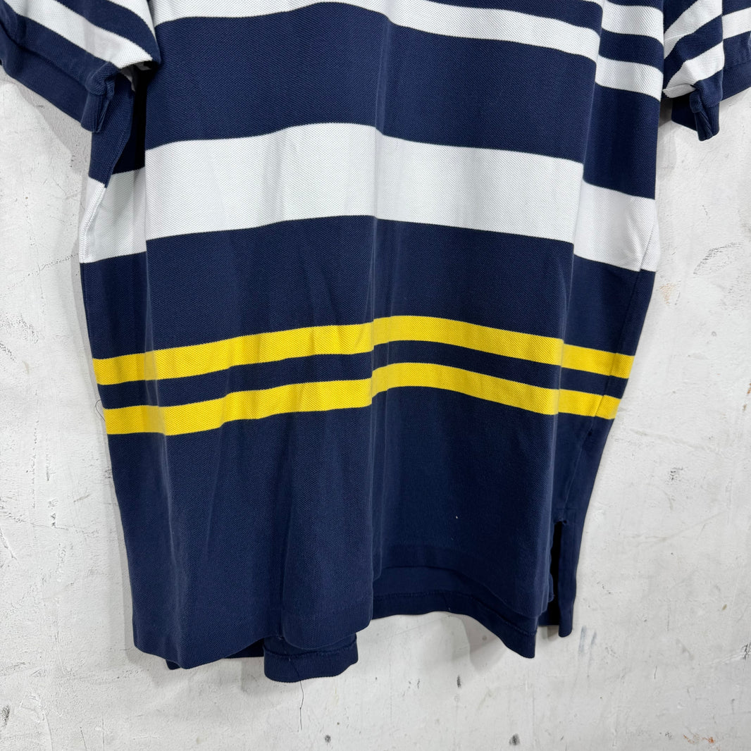 Ralph Lauren Striped Navy/White/Yellow Polo