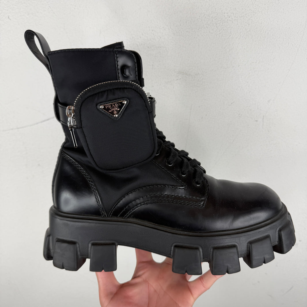 Prada Monolith Cargo Combat Boots