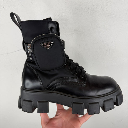 Prada Monolith Cargo Combat Boots