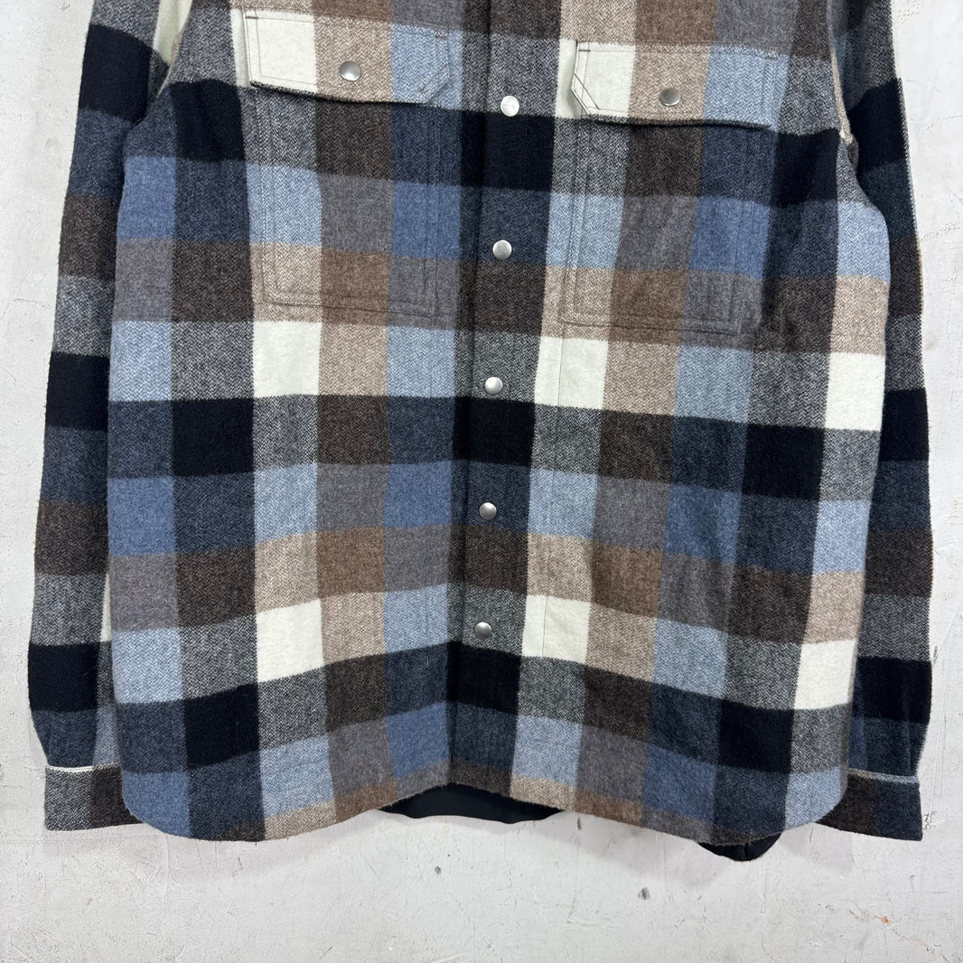 Rick Owens Porterville Wool Strapped Checkered Flannel