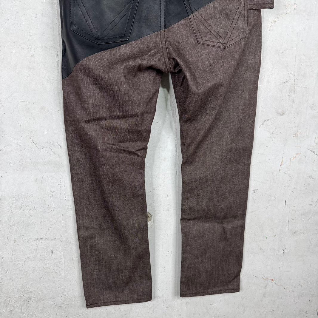 Bottega Veneta 2020 Pre-Spring Leather/Denim Split Pants