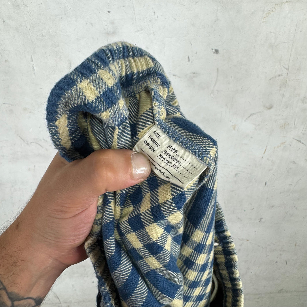 Bode Navy/Beige Plaid Flannel Shorts