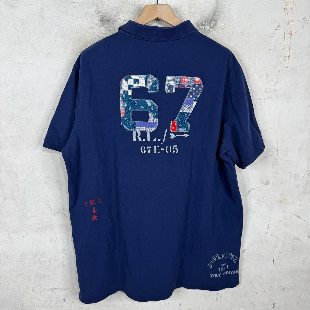 Ralph Lauren Navy Patchwork Big Pony Polo