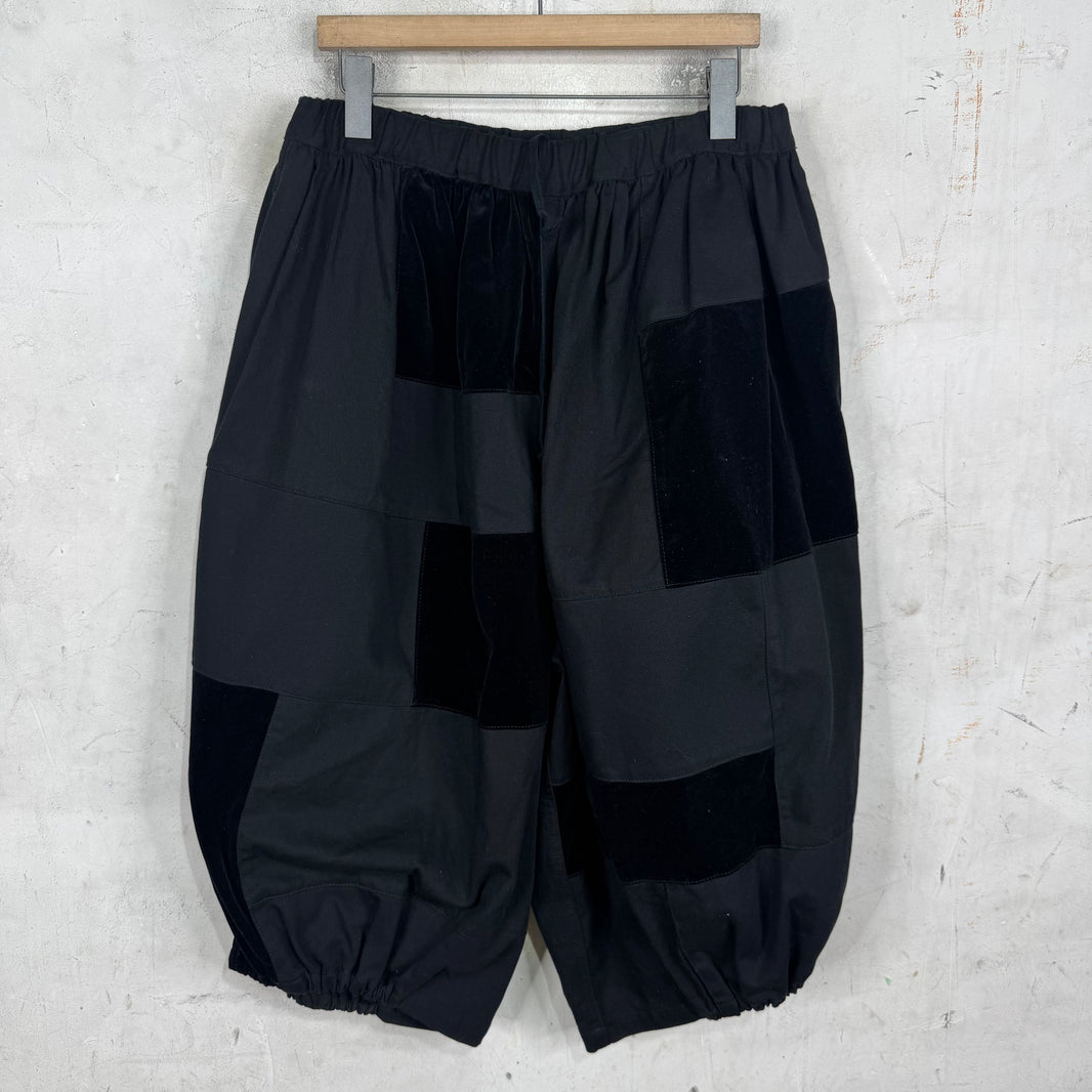 CDG Black Patchwork Balloon Shorts