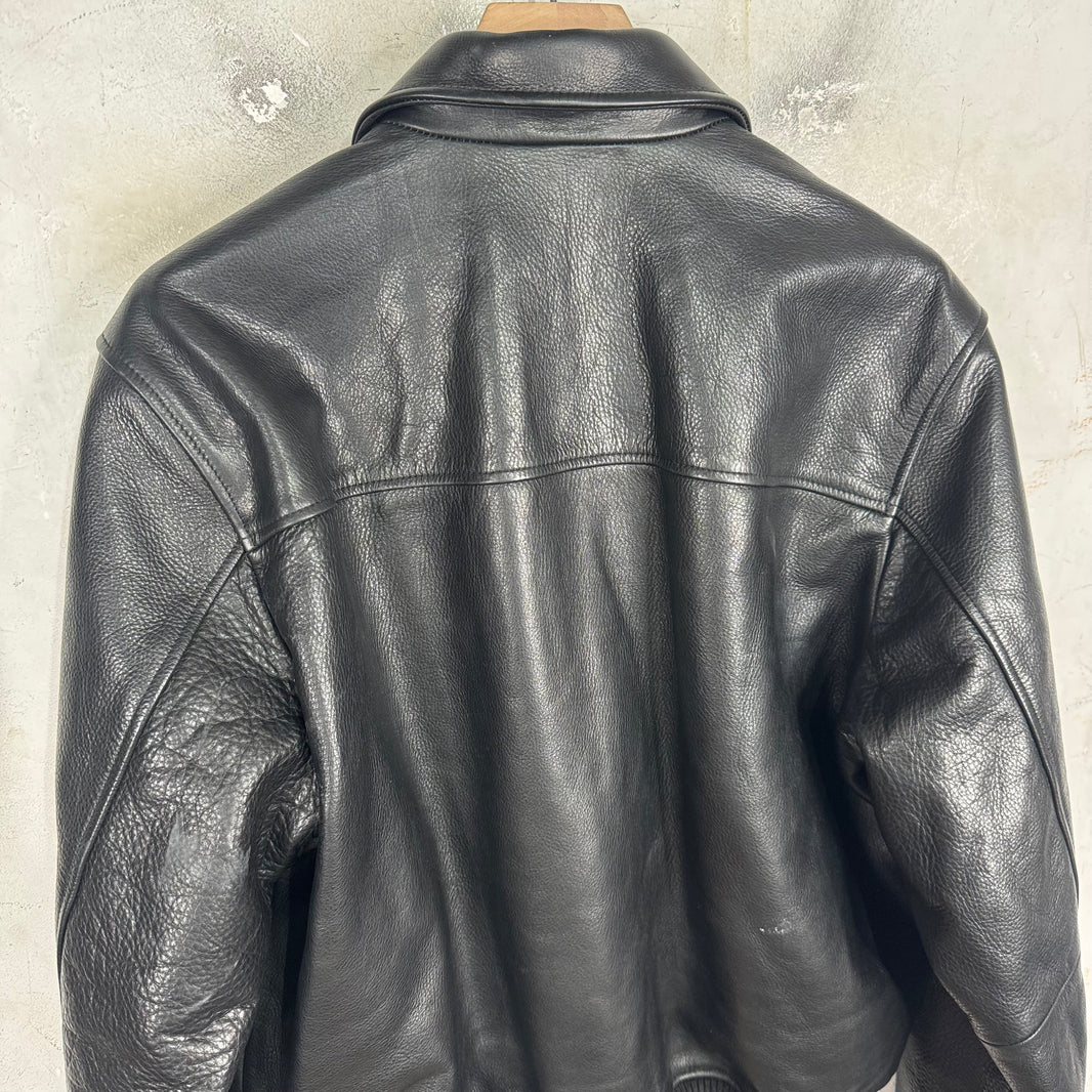 Stussy Leather Flight Bomber Jacket