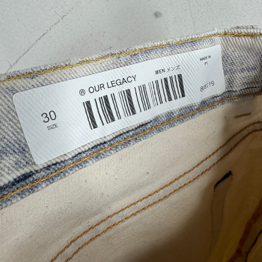 Our Legacy White Printed Third Cut Jeans