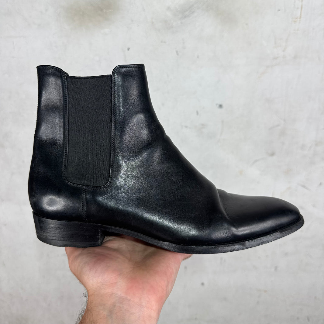 Saint Laurent Black Leather Chelsea Boots