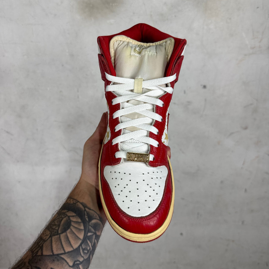 Nike x Supreme SB Dunk High Red Stars
