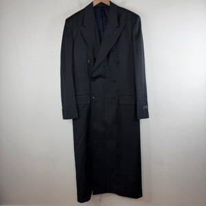 Balenciaga Sample Dark Gray Checkered Double Breasted Trench Coat