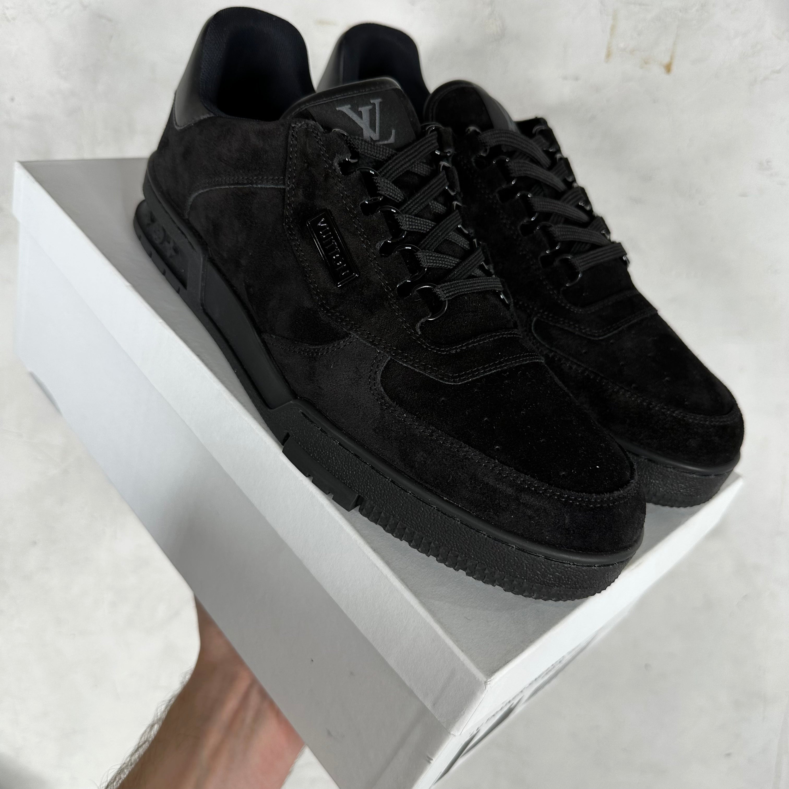 Louis Vuitton Black Suede Employee Exclusive Trainers