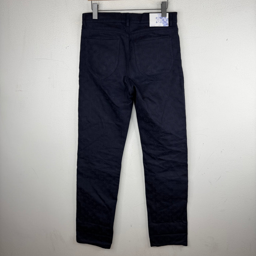 Louis Vuitton Virgil Navy Monogram Skinny Jeans