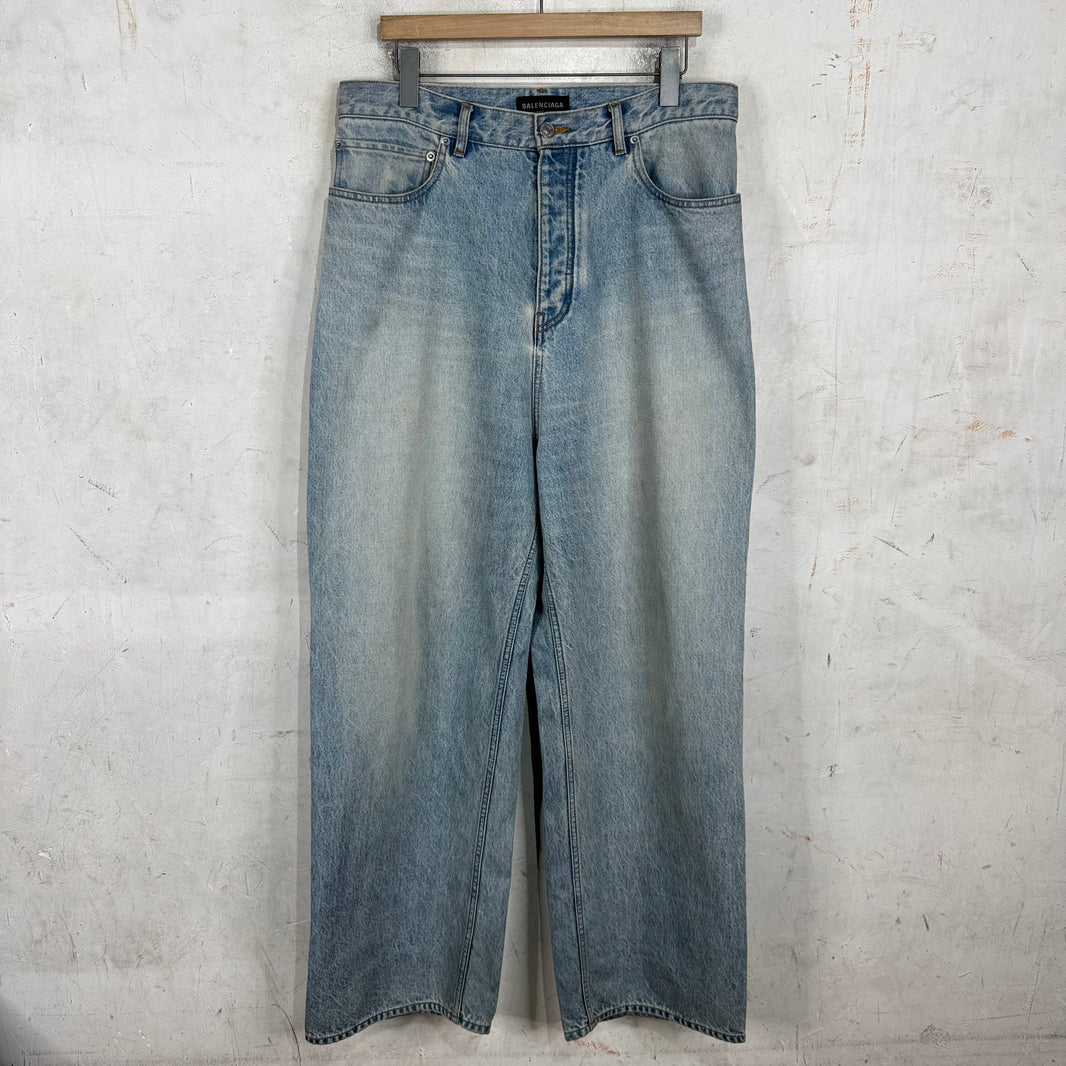 Balenciaga Lightwash Garde Robe Baggy Jeans