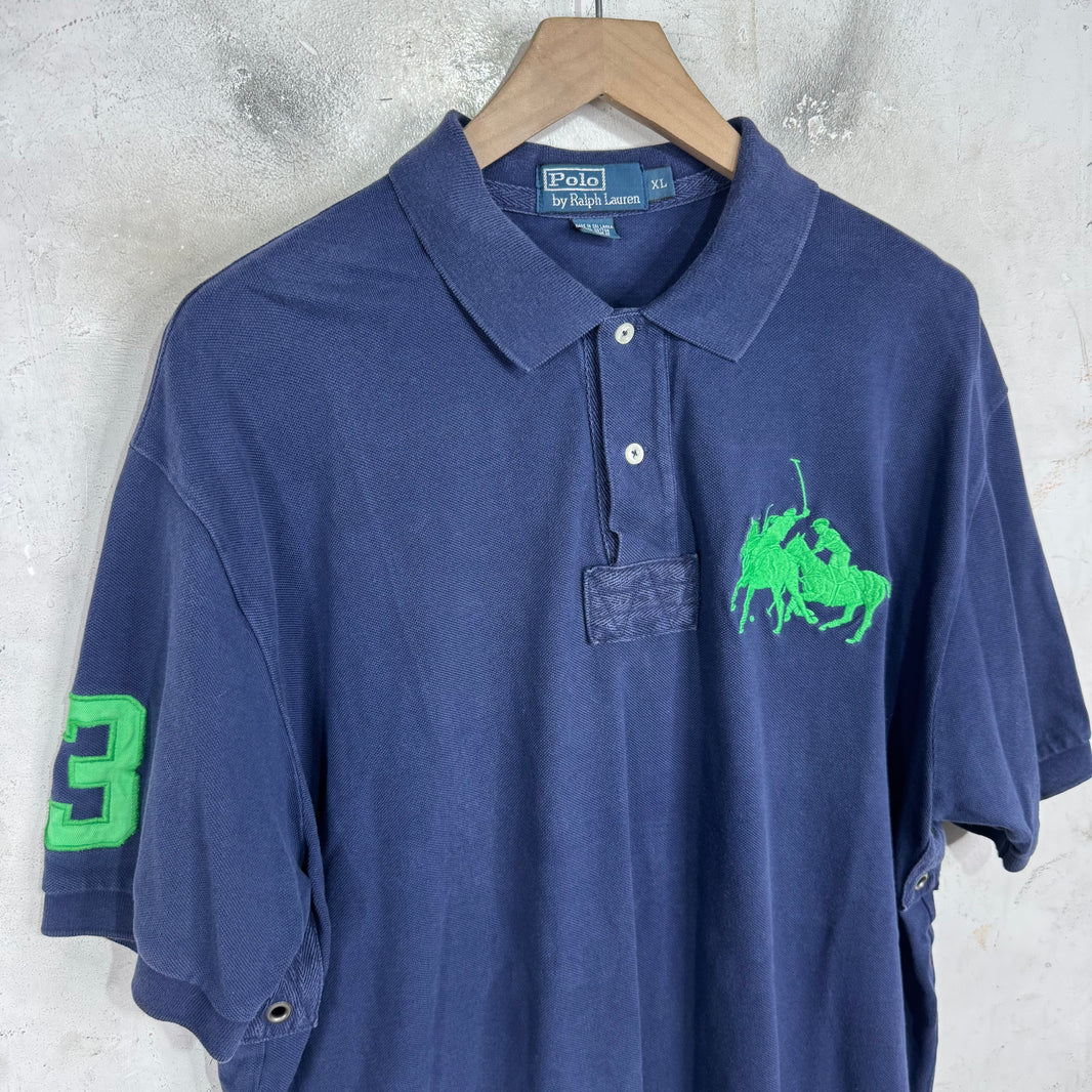 Ralph Lauren Navy/Green Double Horse Polo