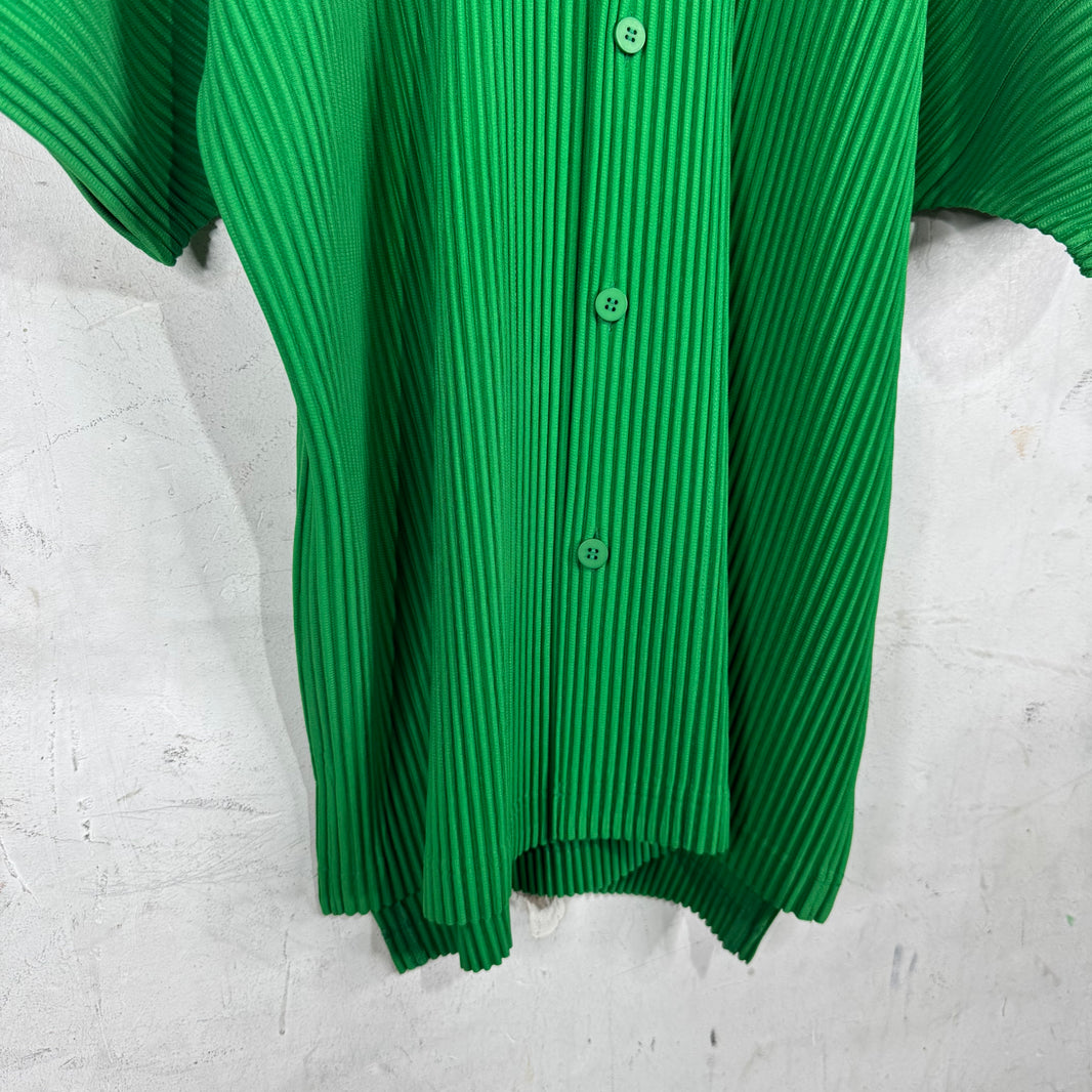 Issey Miyake Green Pleates S/S Shirt