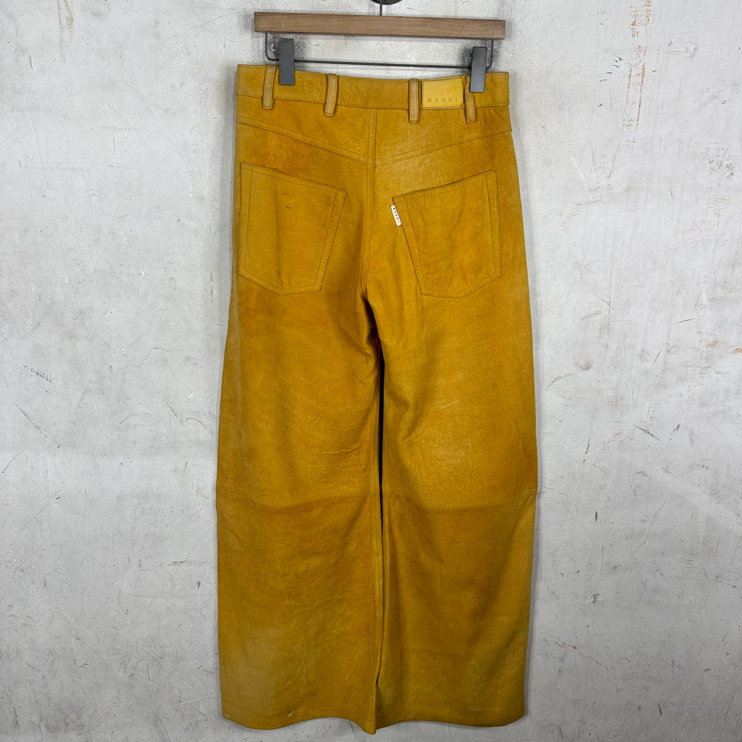 Marni Suede Flared Bootcut Pants