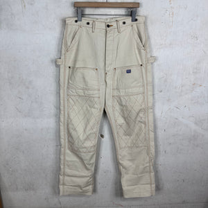 Kapital Beige Contrast Stitched Carpenter Pants