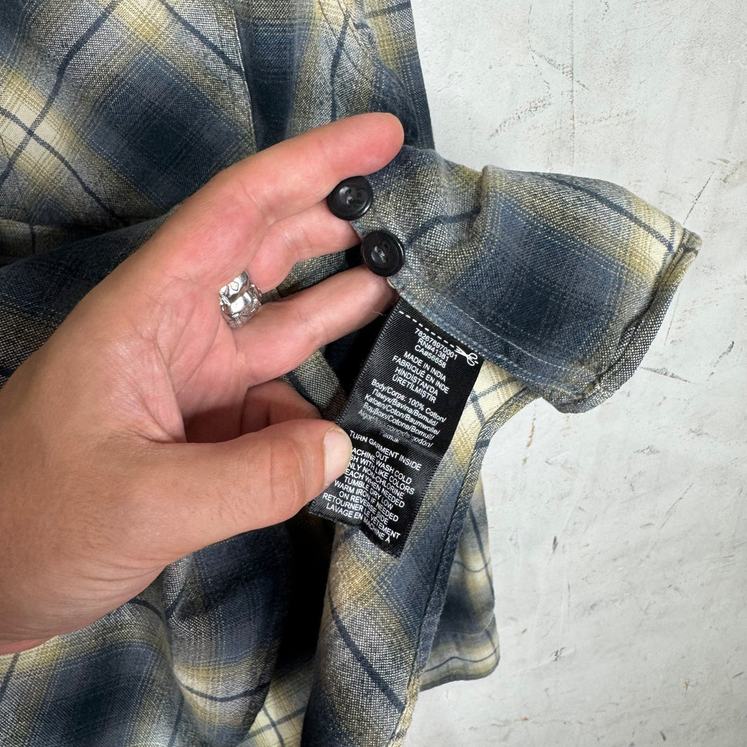 RRL Navy/Yellow Flannel Shirt
