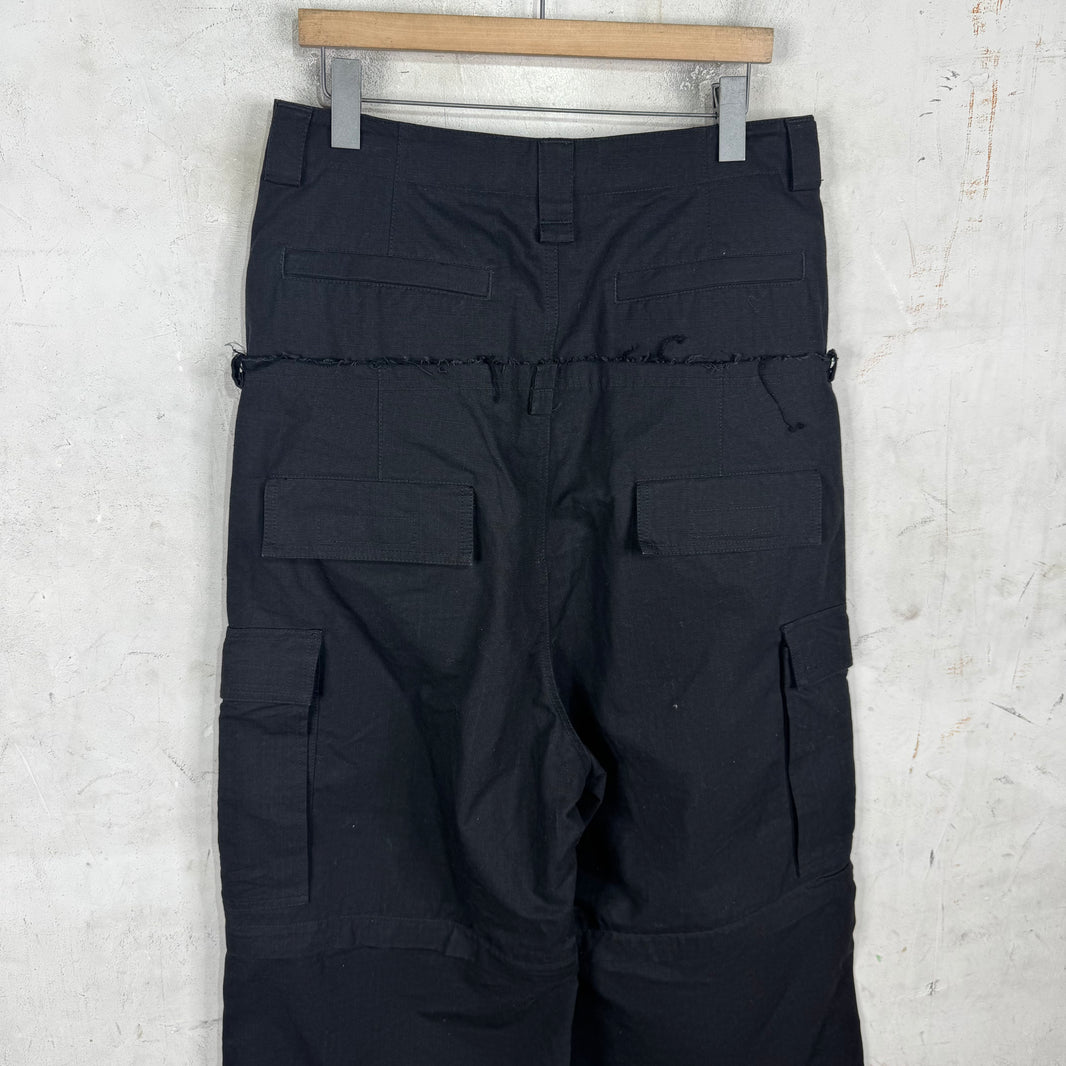 Balenciaga Black Double Waist Cargo Pants