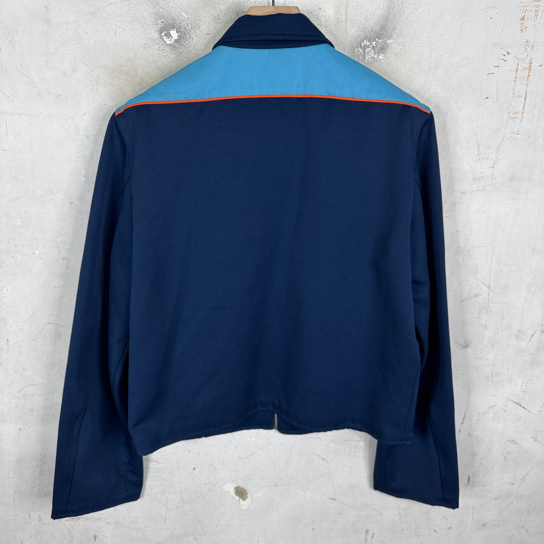 Prada Blue Colorblocked Zip Work Jacket