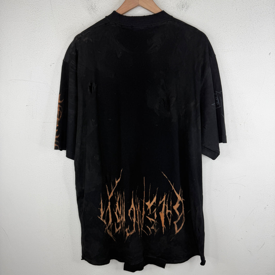 Balenciaga Hybrid Distressed Upside Down Paris T-Shirt