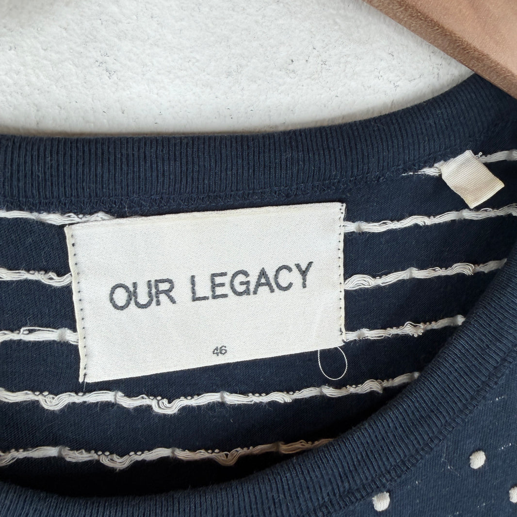Our Legazy Navy Polka Dot Stitched T-Shirt
