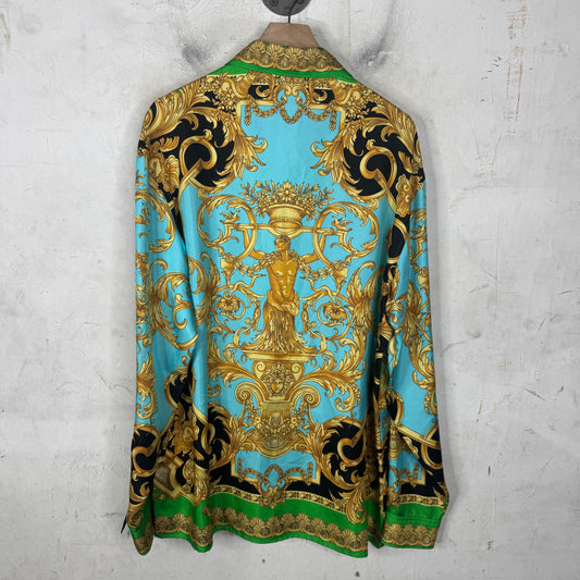Versace Silk Green Button Up L/S Shirt