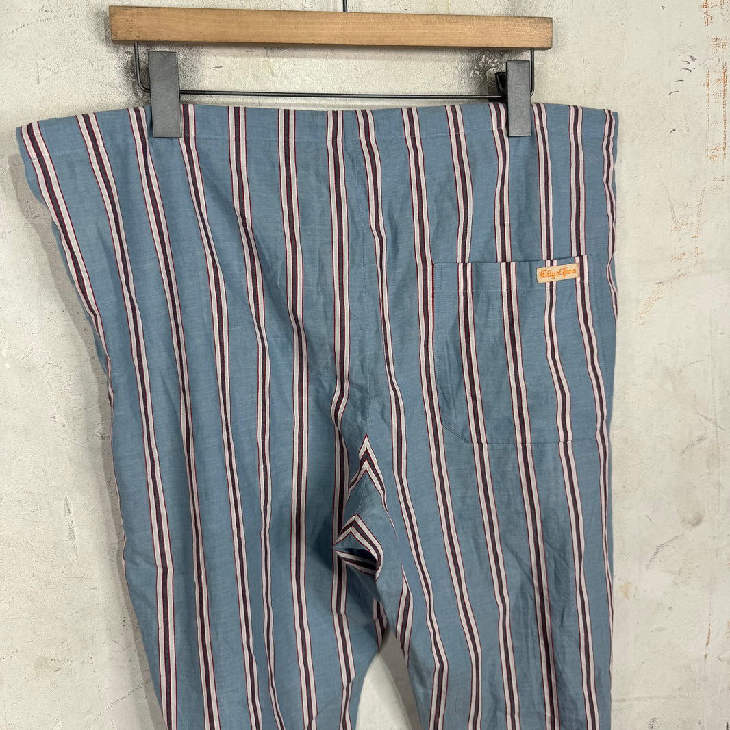 Bode Blue Striped Pajama Pants
