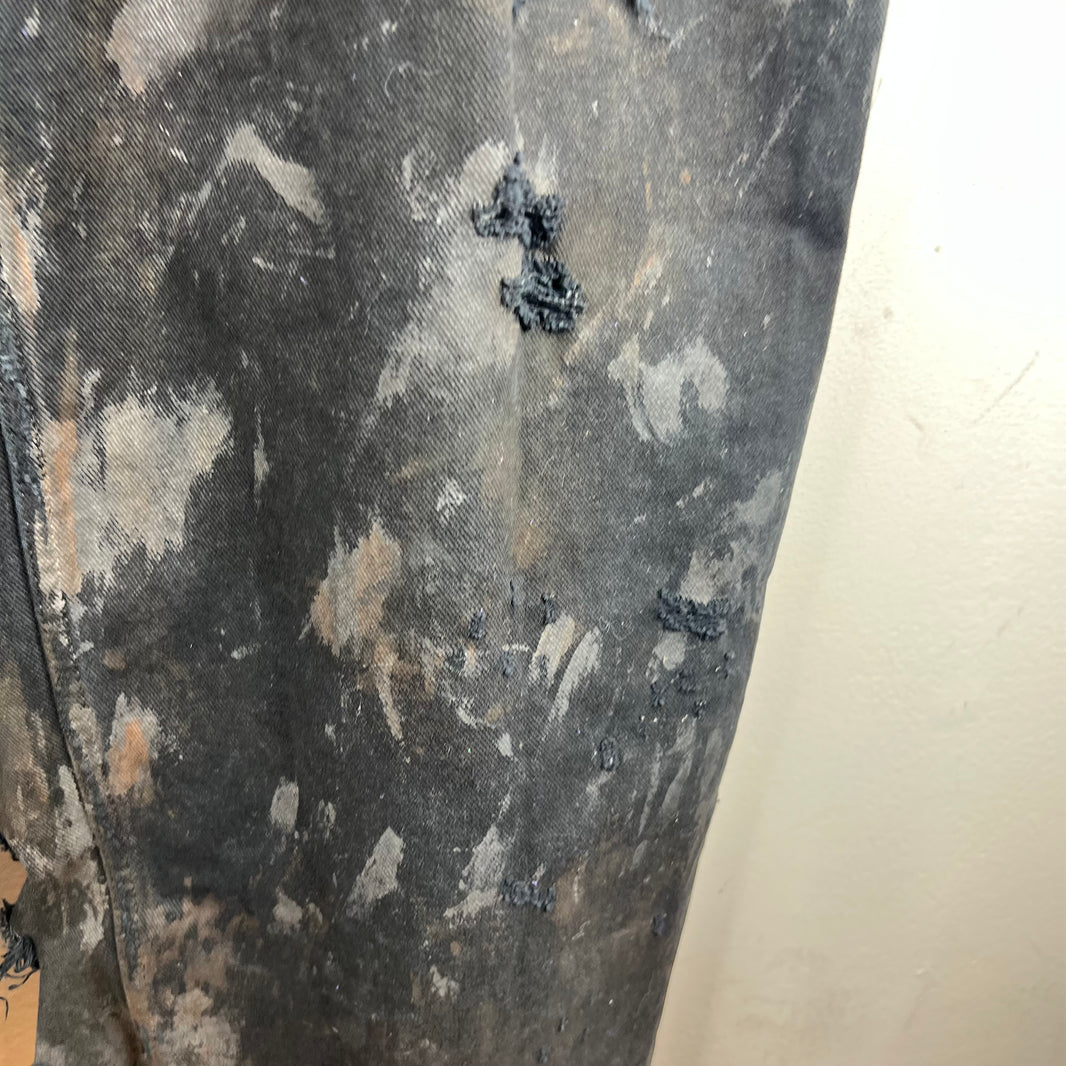 Balenciaga Black Mud Distressed Jeans