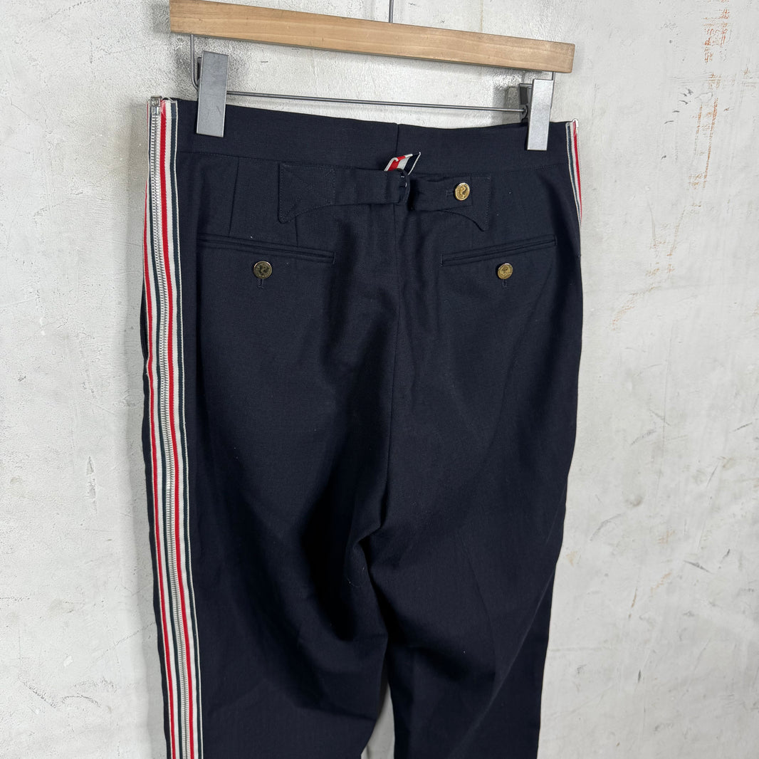 Thom Browne Sample Navy Zip Trousers