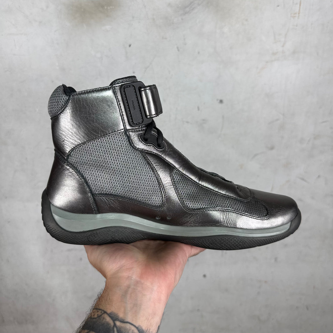Prada Silver Straped High Americas Cup