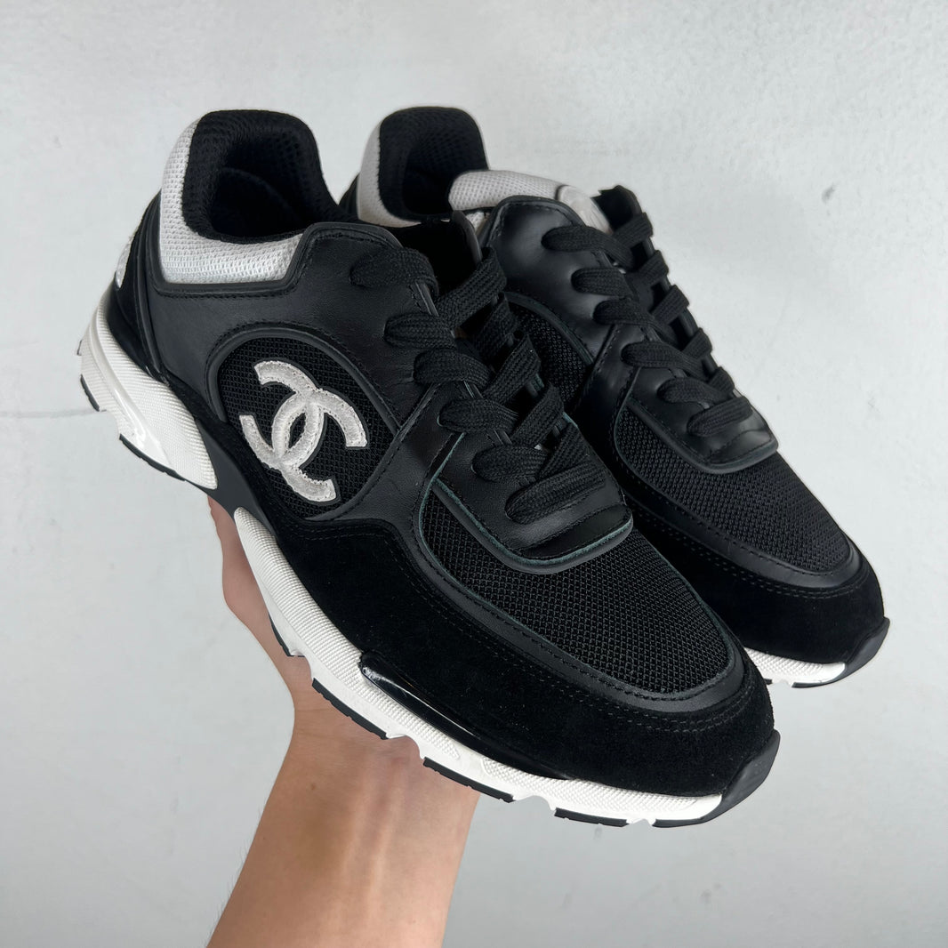Chanel Black/White CC Runners