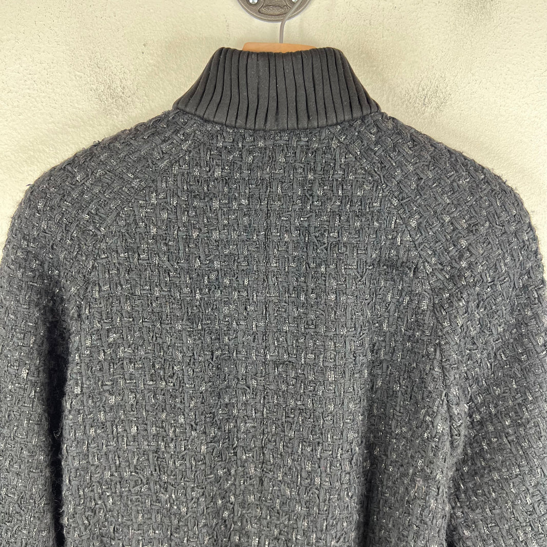 Chanel 22A Tweed Embellished Zip Up Jacket