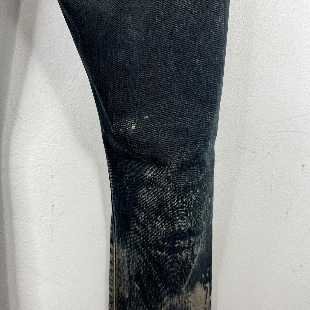 Saint Laurent D02 Black Oil Spill Jeans