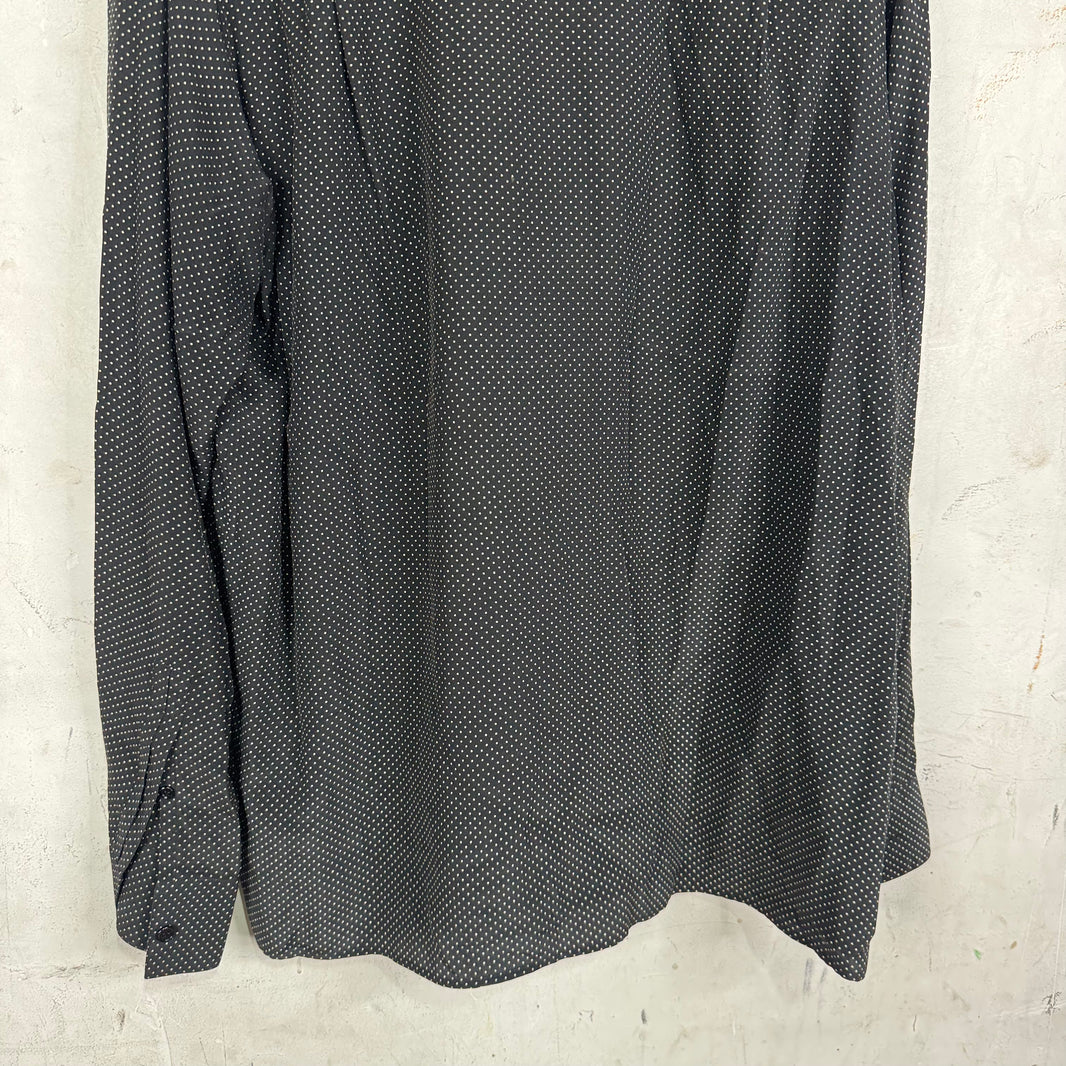 Saint Laurent Black Micro Dotted Silk L/S Shirt