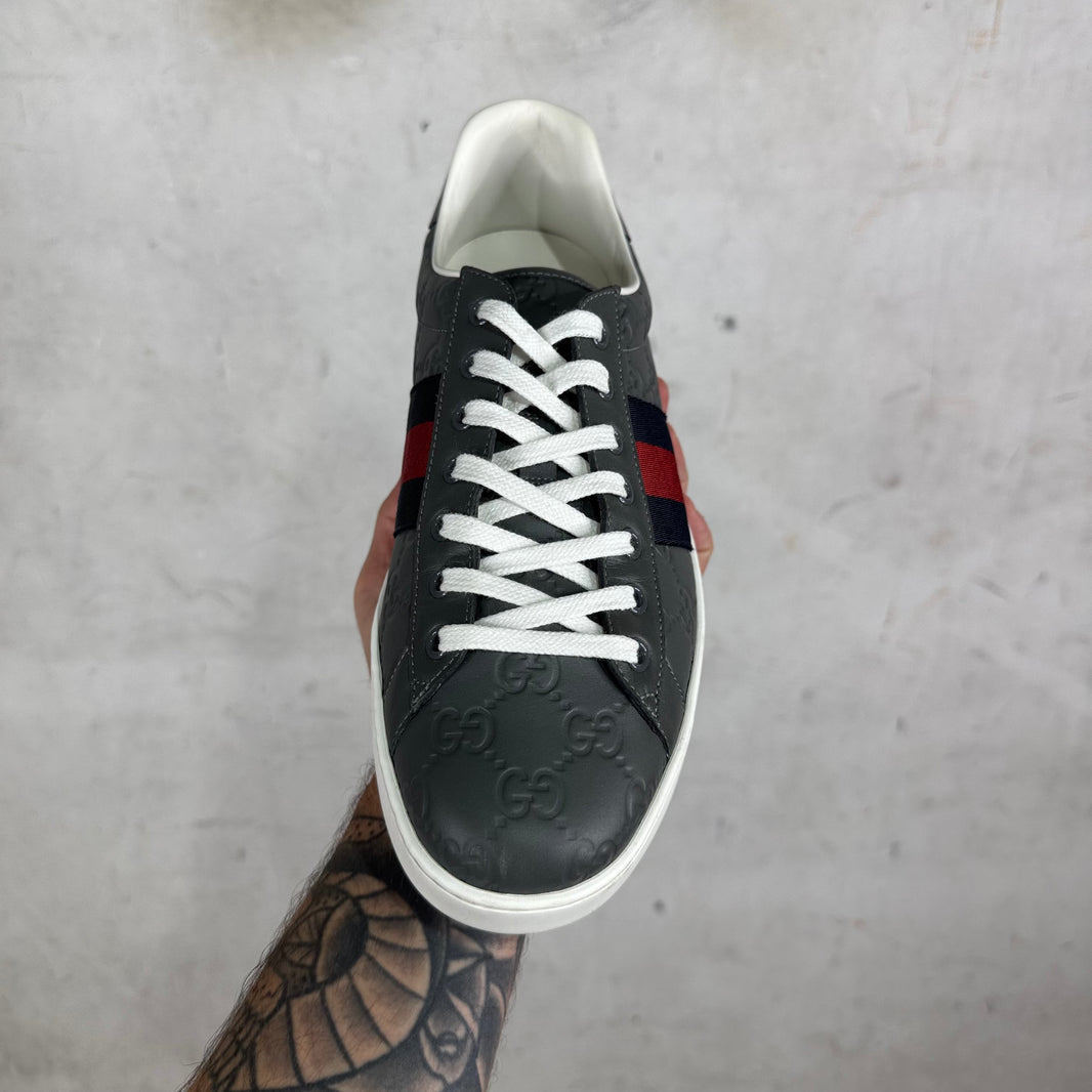 Gucci Grey Embossed Monogram Aces