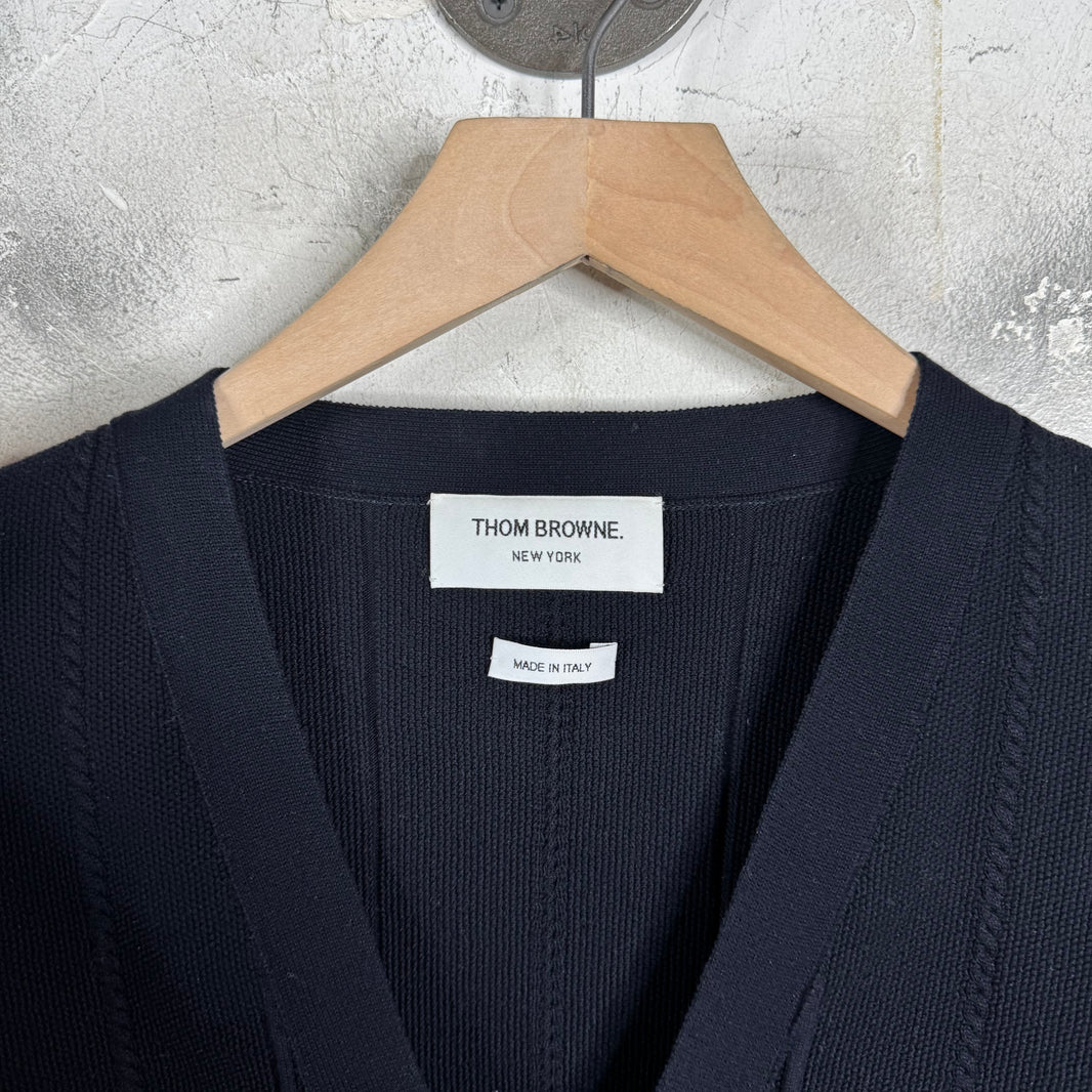 Thom Browne Navy S/S Knit Cardigan