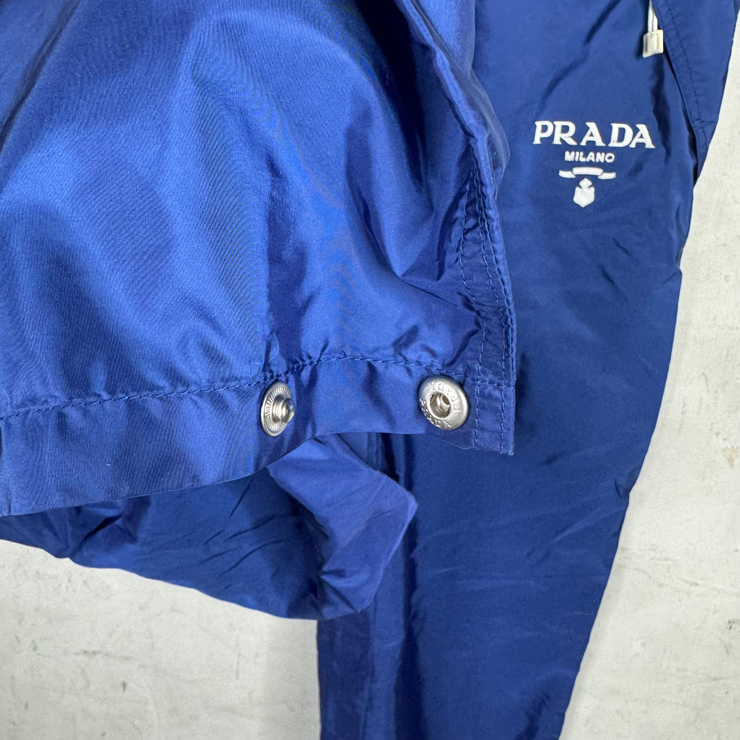 Prada Blue Snap Bottom Track Pants