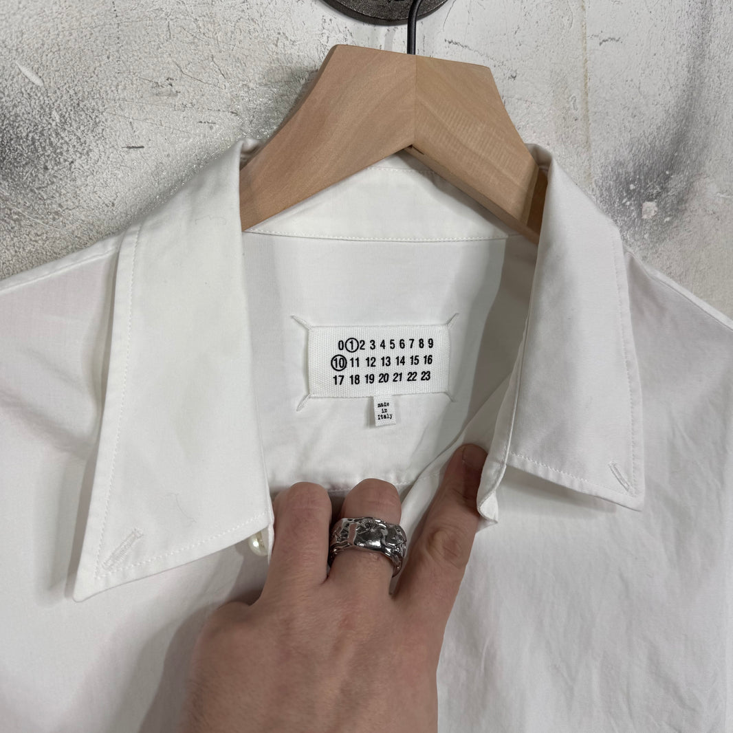 Margiela Cropped White Button-Up Shirt