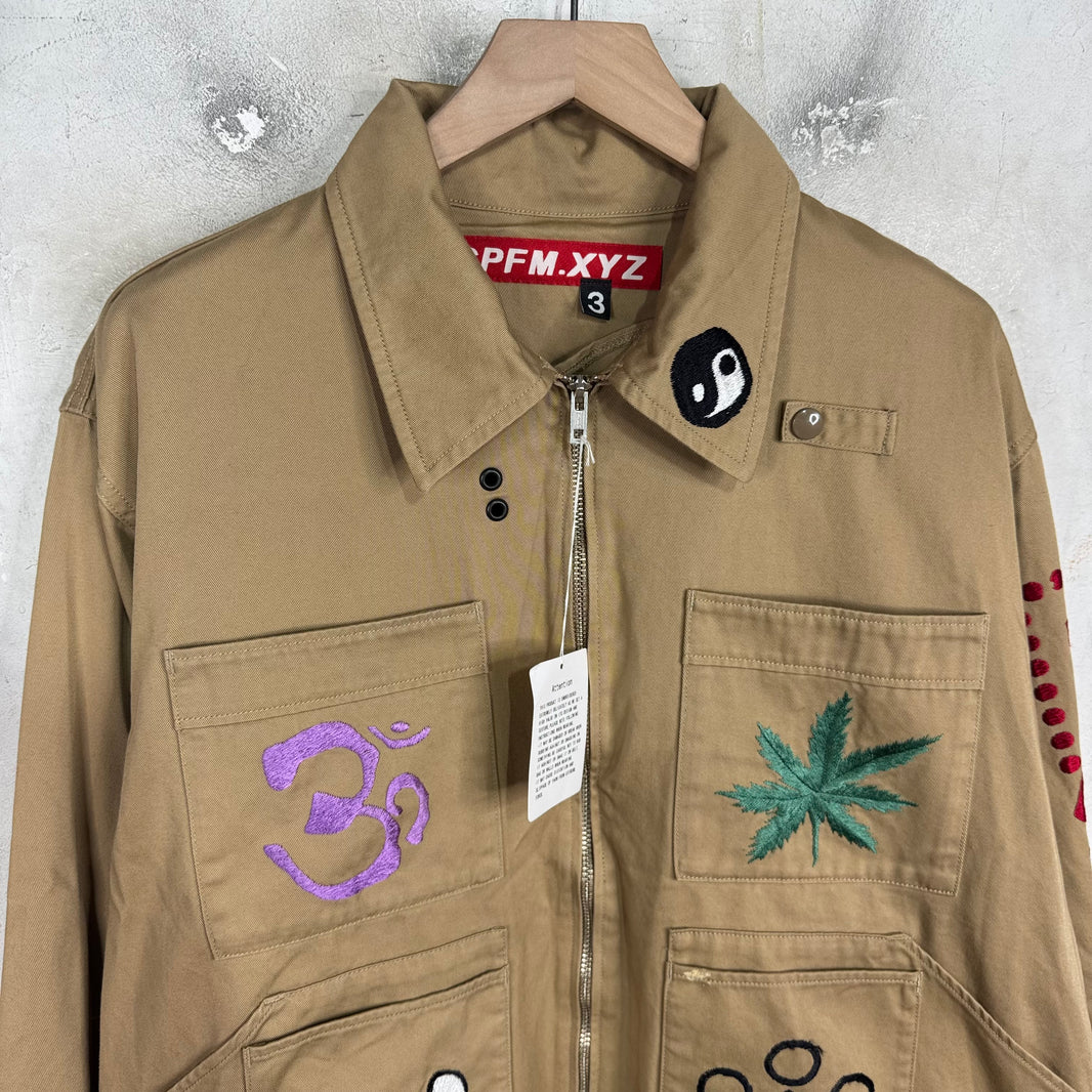 Cactus Plant Flea Market Knowledge Embroidered Jacket
