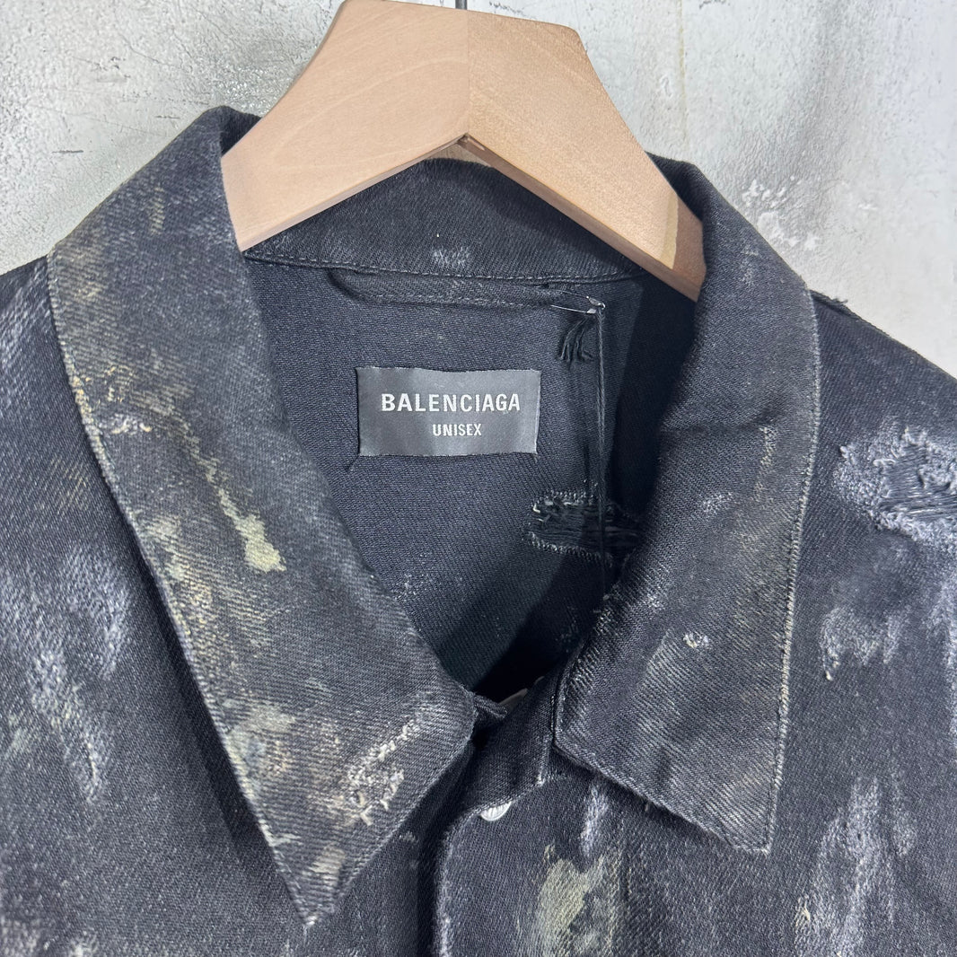 Balenciaga Mud Show Denim Trucker Jacket