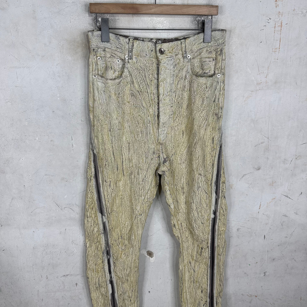 Rick Owens Painted Banana Bolan Jeans