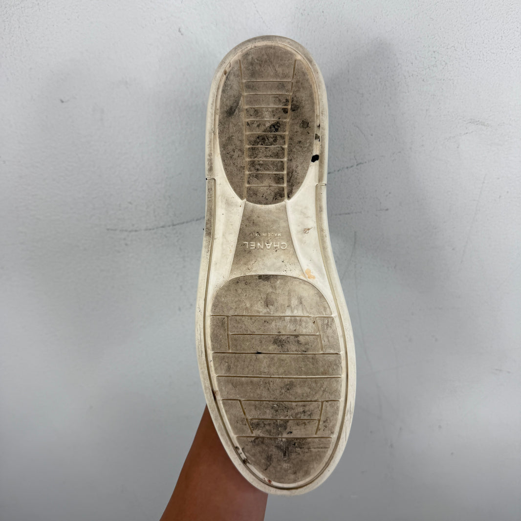 Chanel Croc Leather Embossed Sneakers