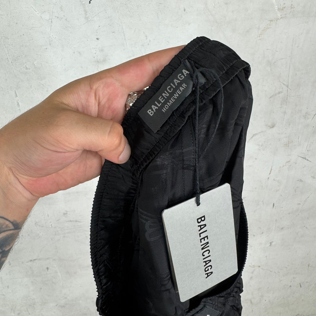 Balenciaga BB Jacquard Monogram Silk Shorts