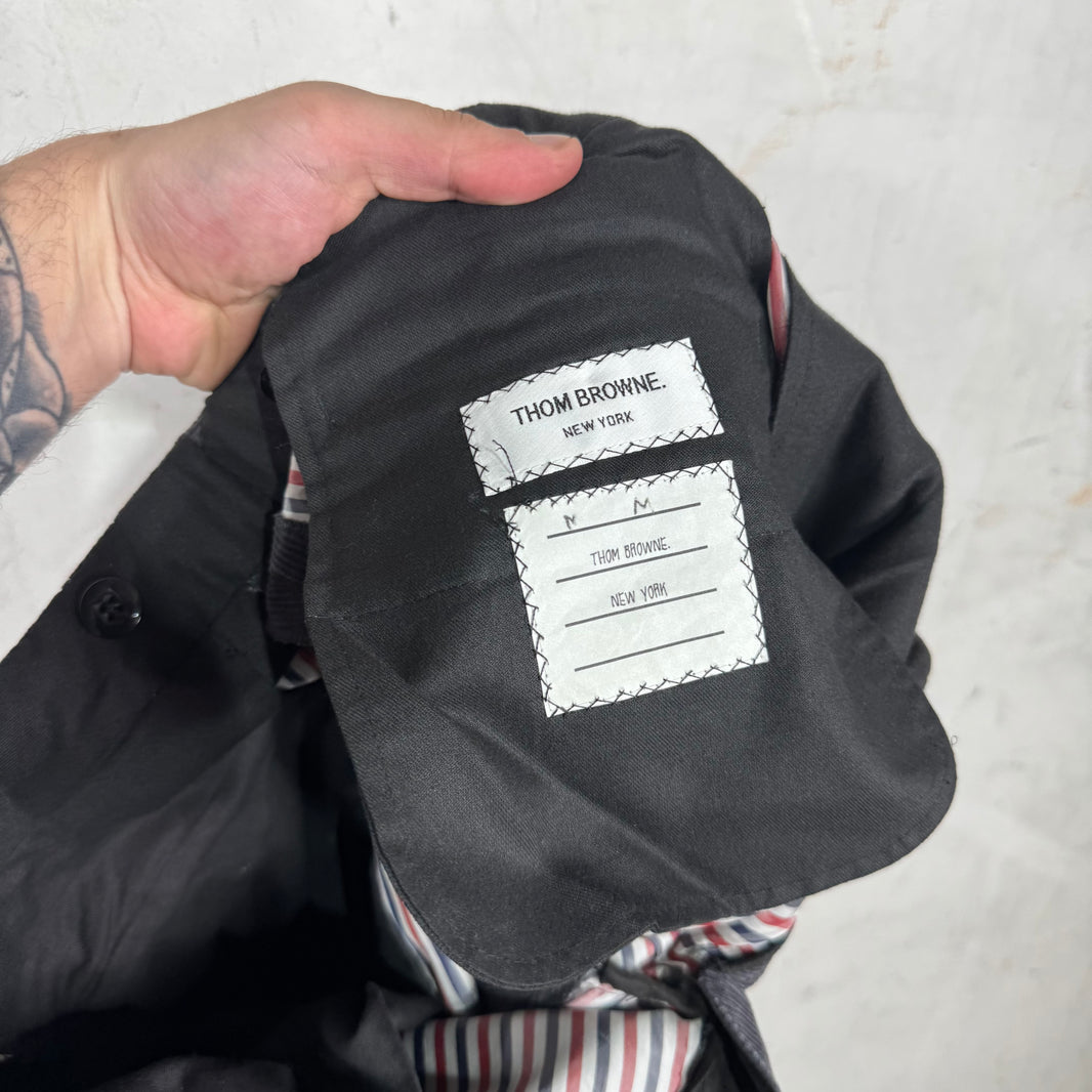 Thom Browne Dark Grey Striped Corduroy Trousers