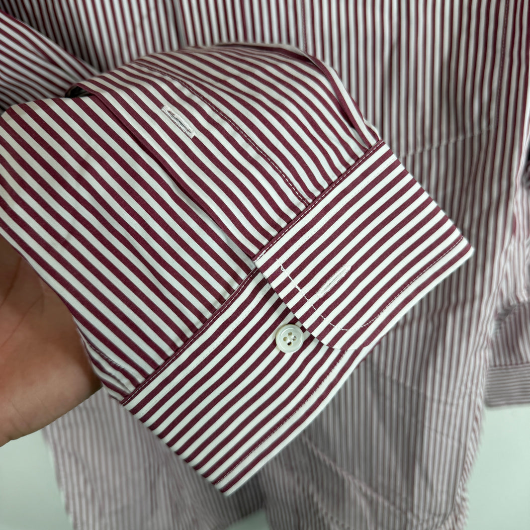 Balenciaga Red Striped Button Up Shirt
