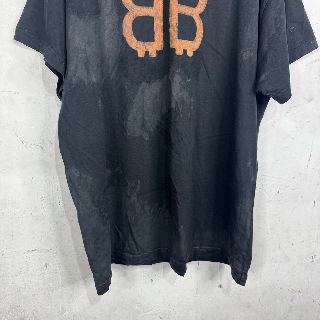 Balenciaga Mudded Bitcoin Logo T-Shirt
