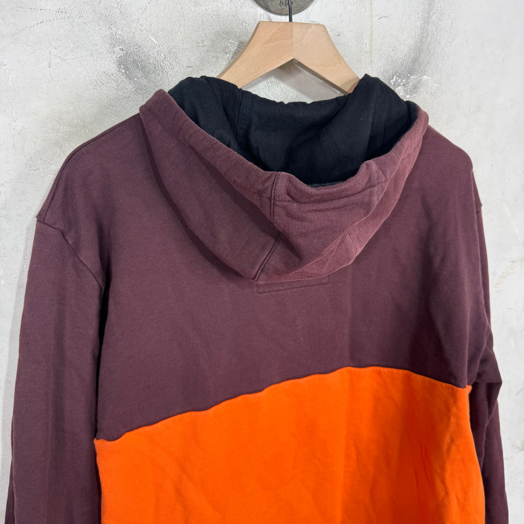 Prada Color-Blocked Rubber Badge Half Zip Hoodie