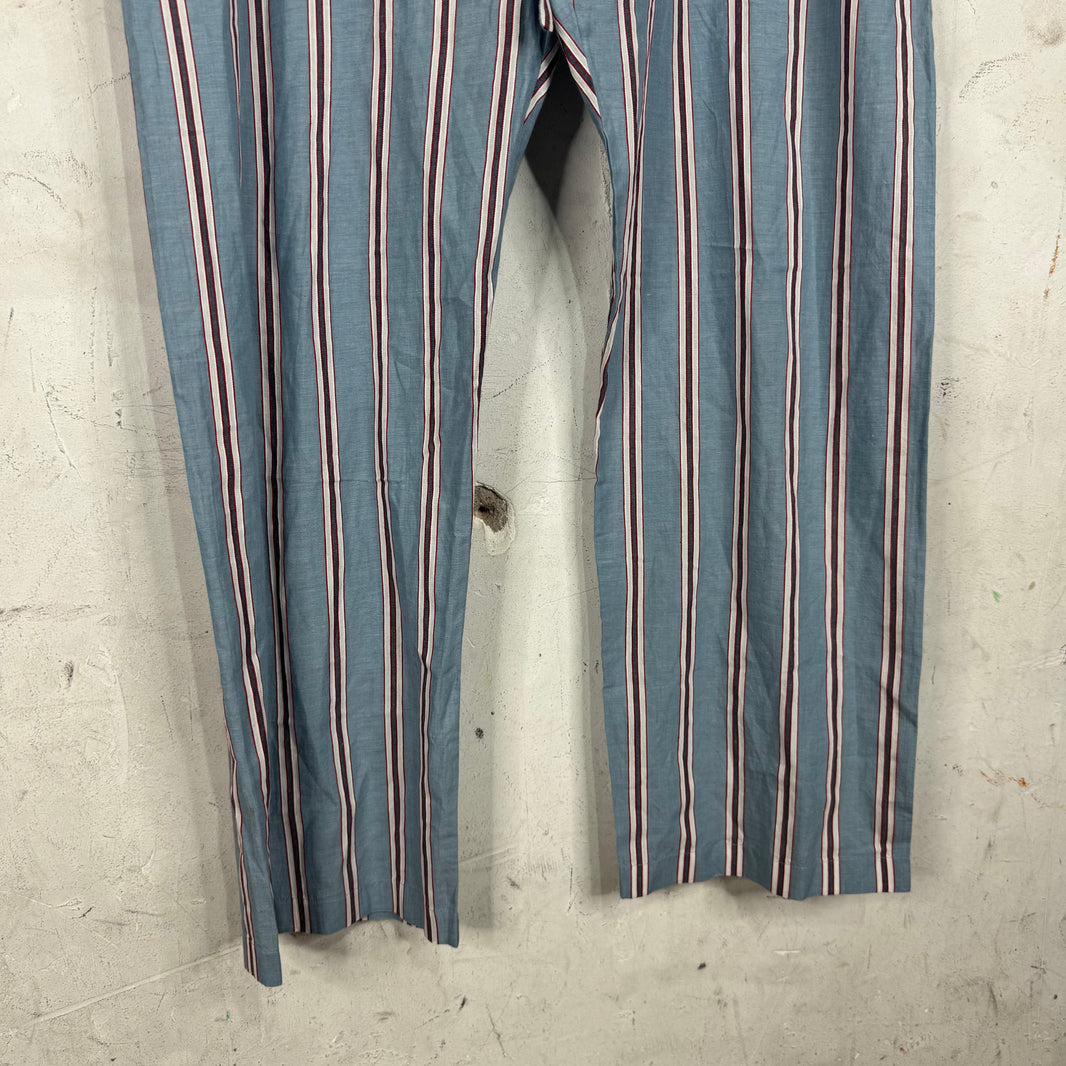 Bode Blue Striped Pajama Pants