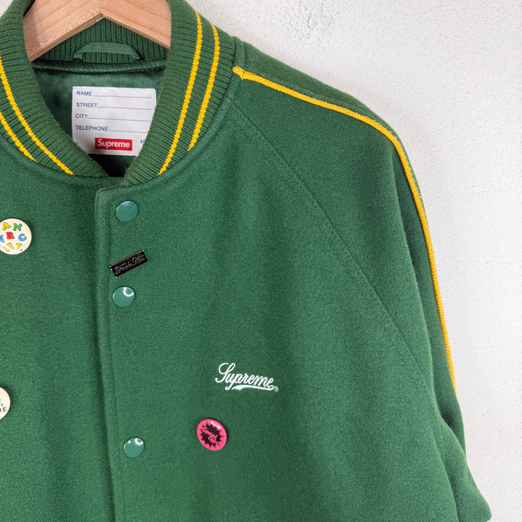 Supreme Green Jaime Reed It's All Bollocks Varsity Jacket