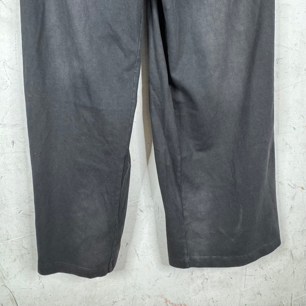 424 Black Stripped Ripped Sweatpants
